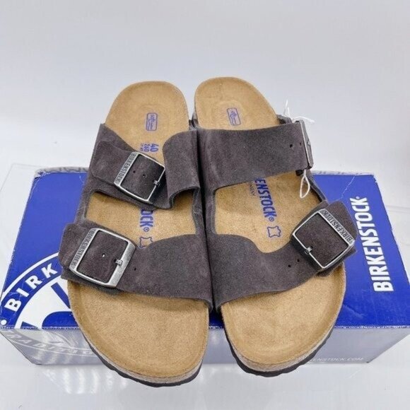 Birkenstock Arizona Soft Footbed Velvet Gray Suede EU 43 Men US 10- 10.5 Regular - Picture 2 of 10